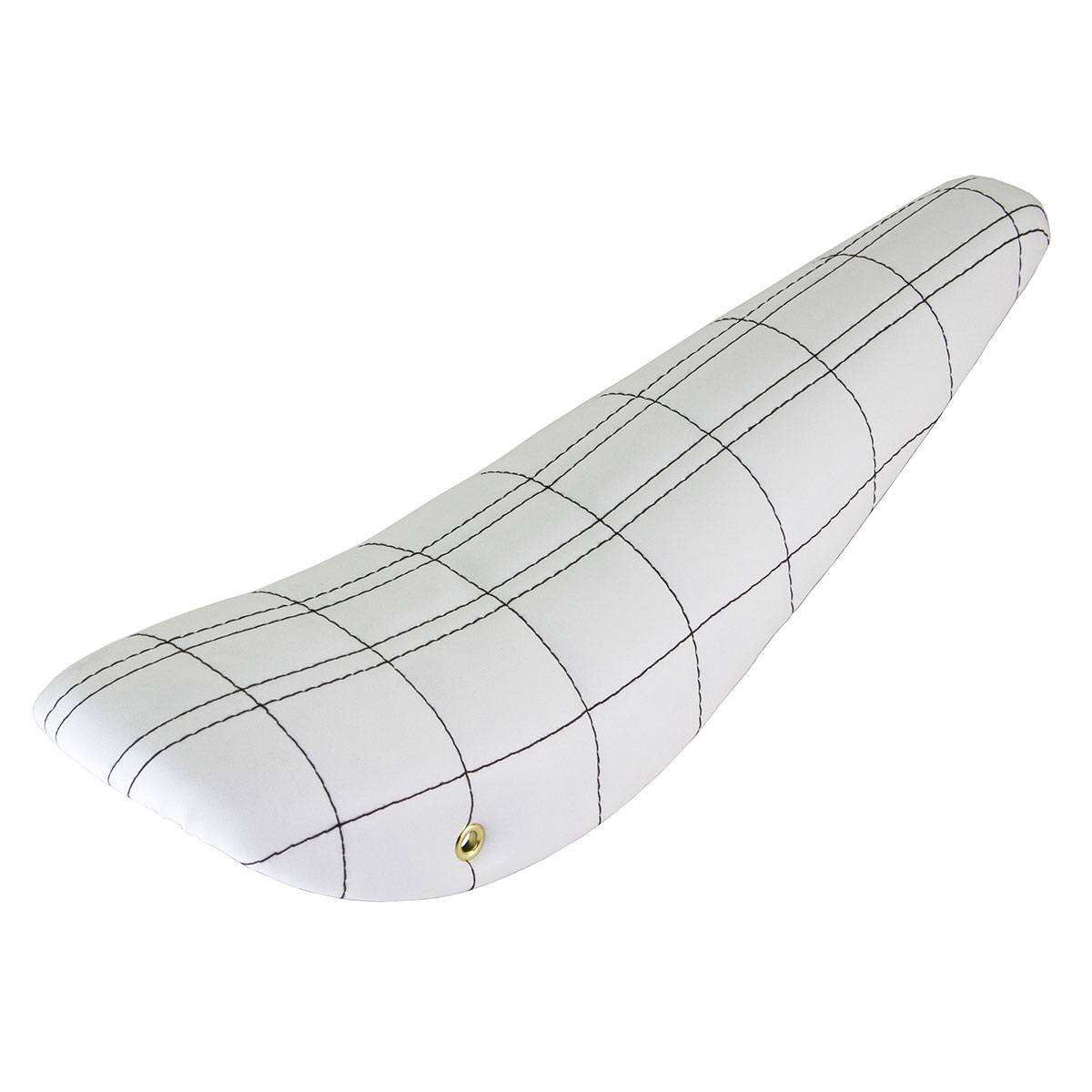 20 2/line Stitched Banana Saddle Vinyl All White...