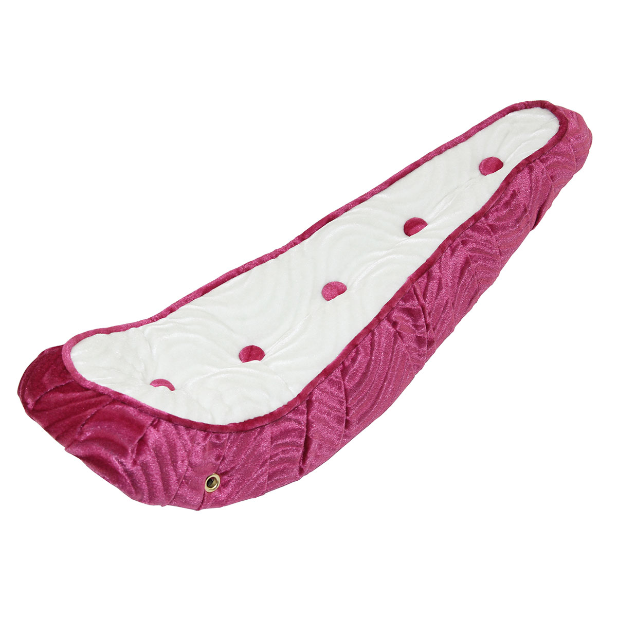 20 Polo Saddle Velour W/Button Pink/White.