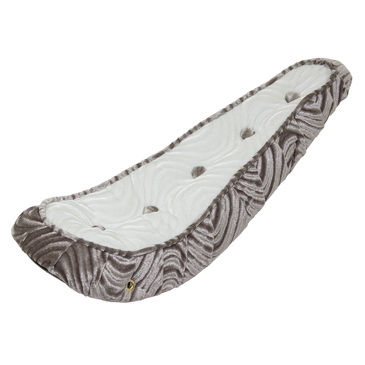 20 Polo Saddle Velour W/Button Silver/White.