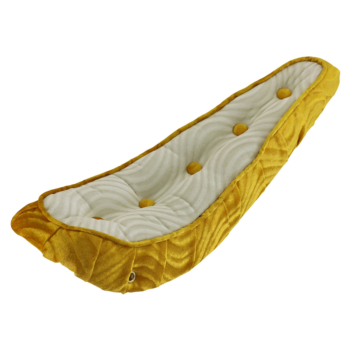 20 Polo Saddle Velour W/Button Yellow/White.