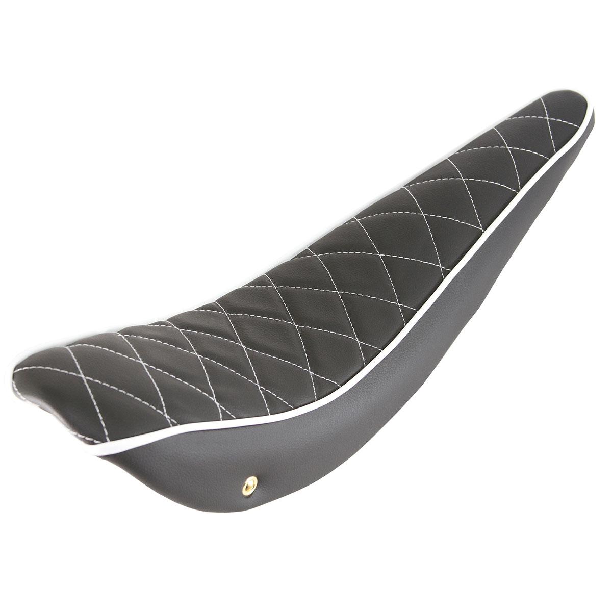26 Diamond Banana Saddle Vinyl All Black White/Stitch.