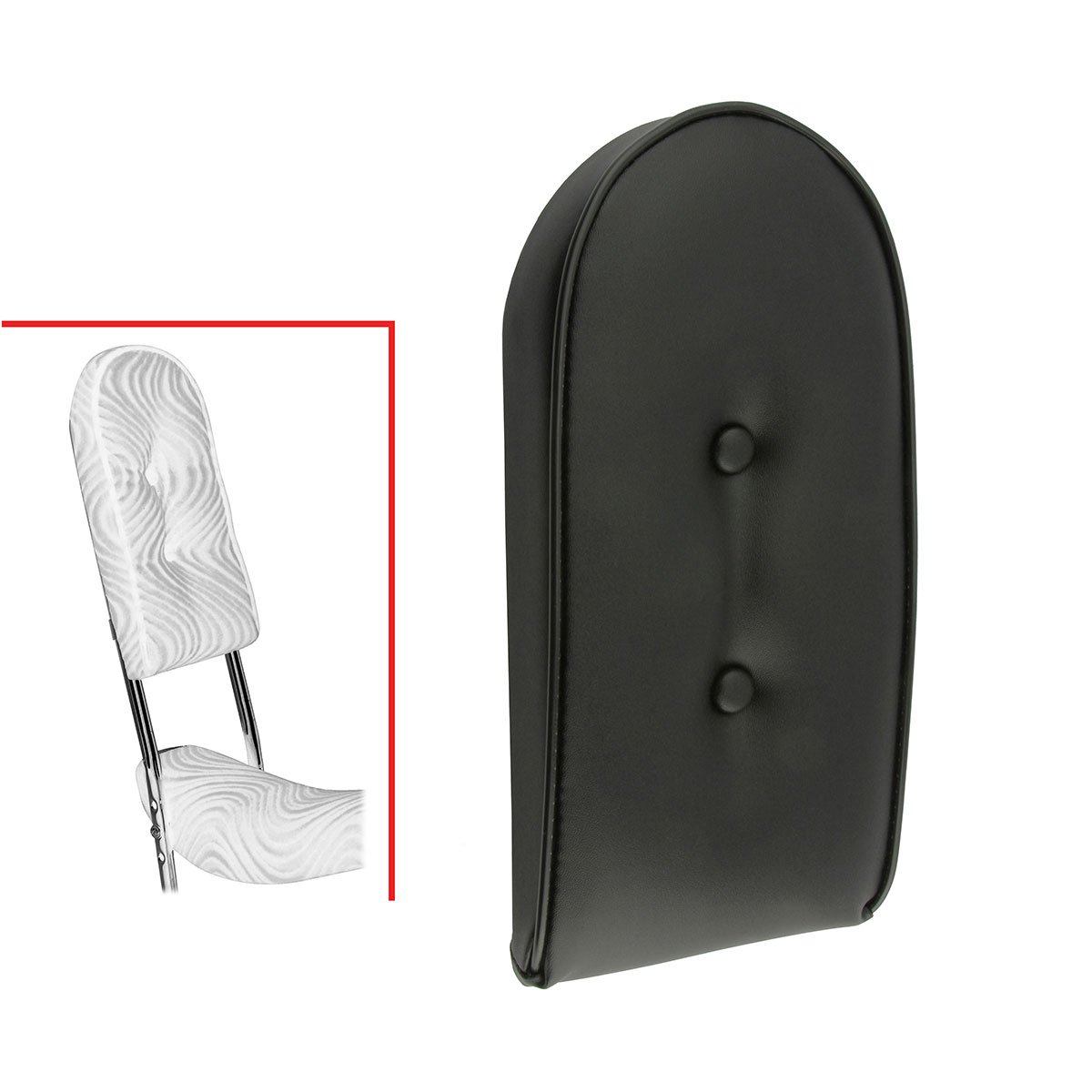 Sissy Bar Back Cushion Vinyl Black.