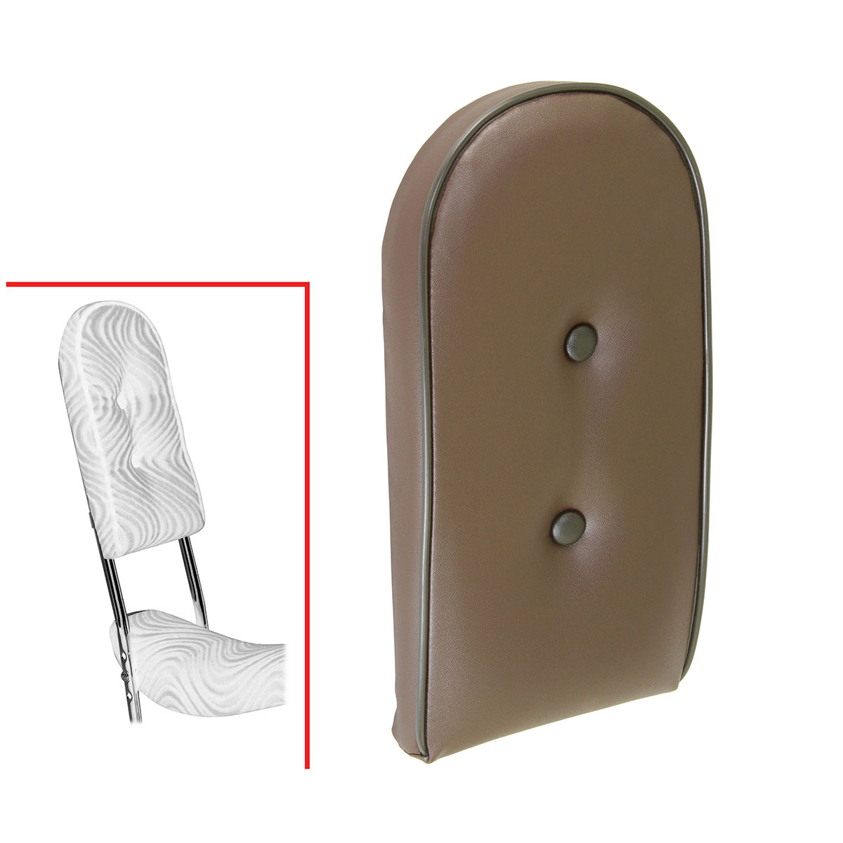 Sissy Bar Back Cushion Vinyl Brown.