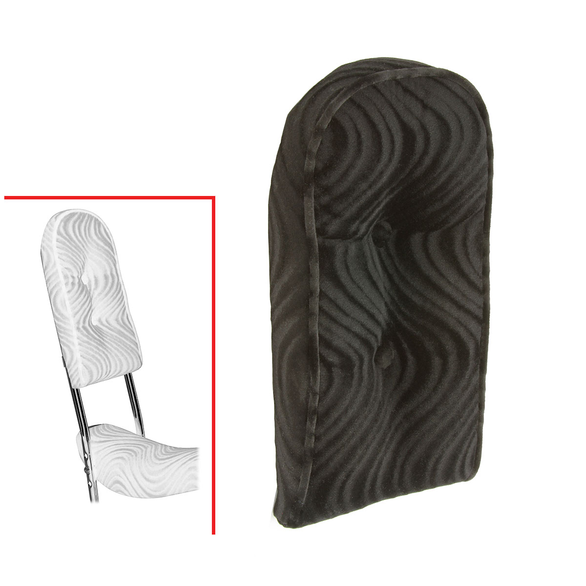 Sissy Bar Back Cushion Velour Black.