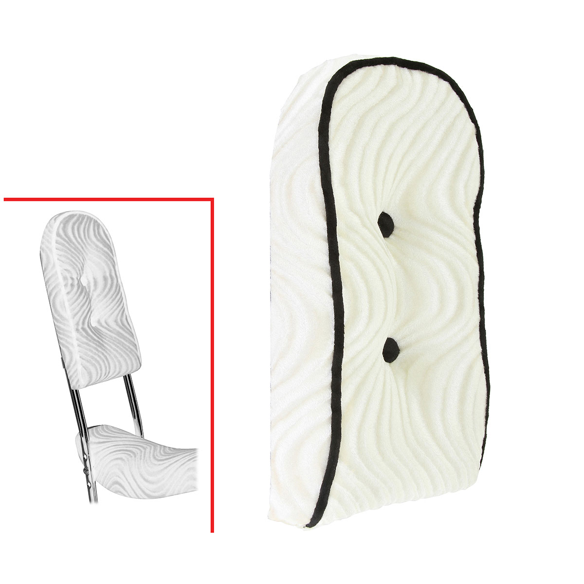 Sissy Bar Back Cushion Velour White.