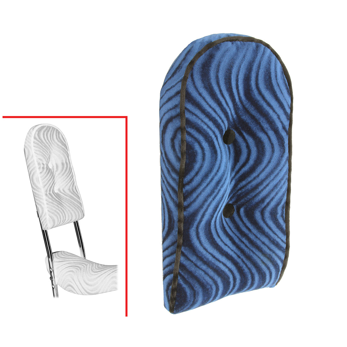 Sissy Bar Back Cushion Velour Blue.