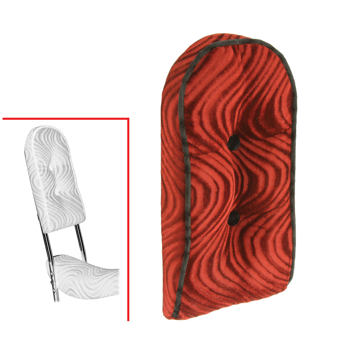 Sissy Bar Back Cushion Velour Red.