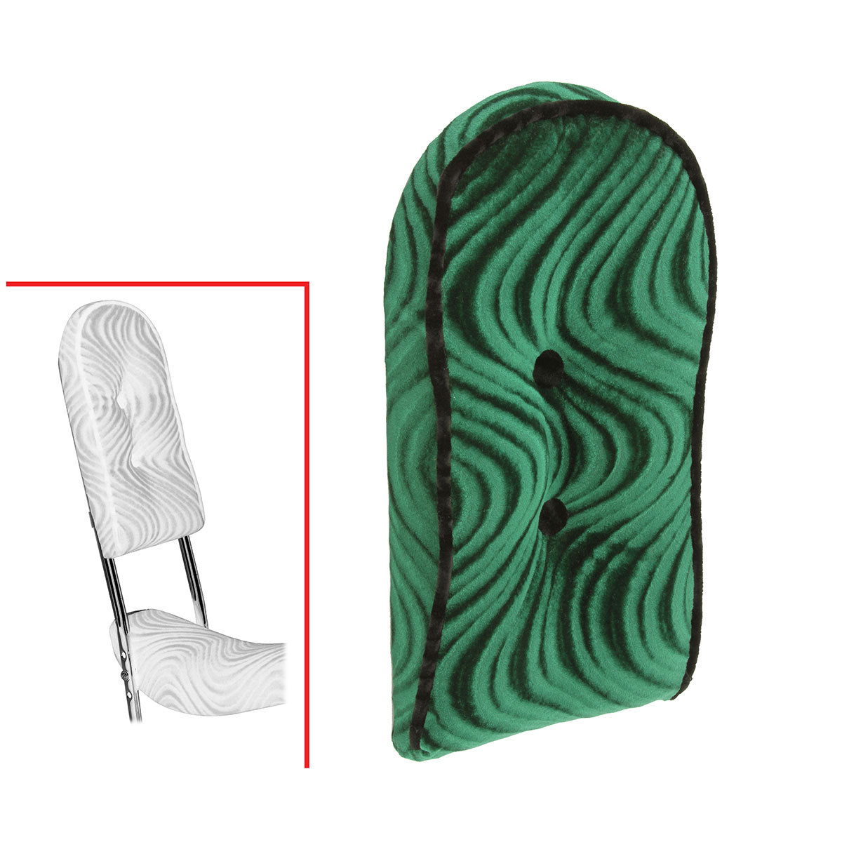 Sissy Bar Back Cushion Velour Green.