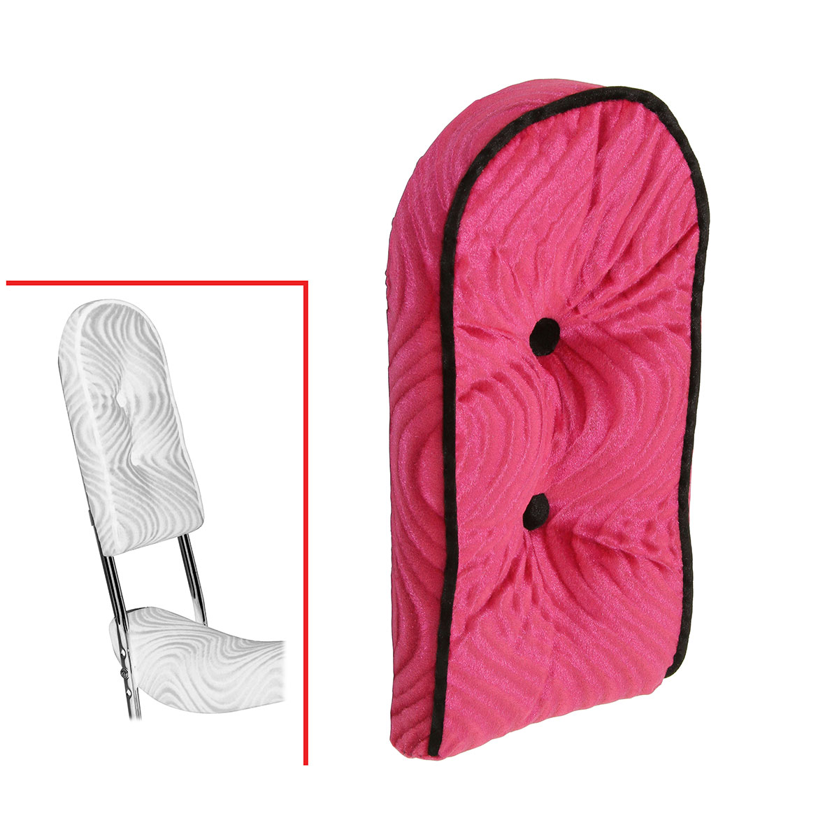 Sissy Bar Back Cushion Velour Pink.