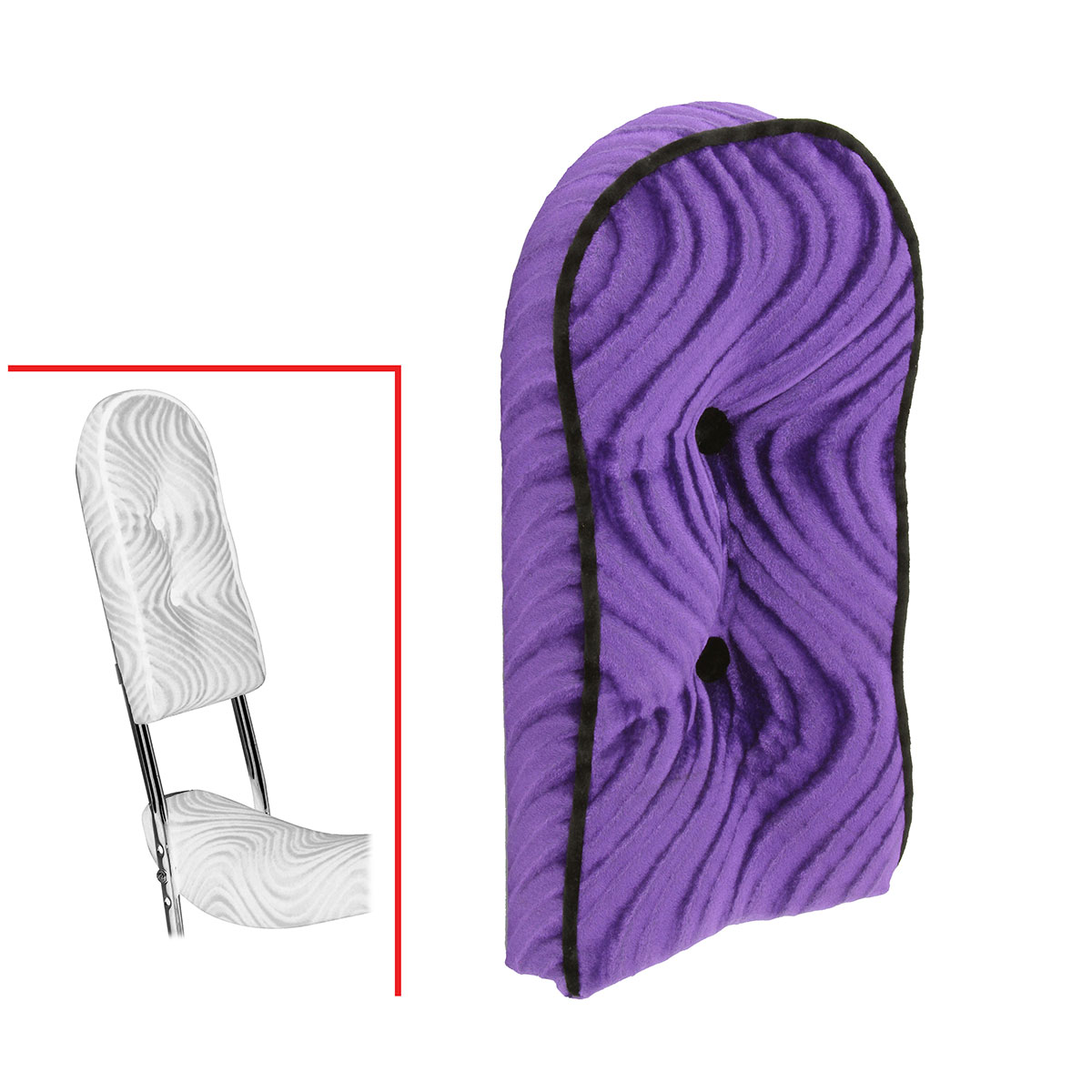 Sissy Bar Back Cushion Velour Purple.