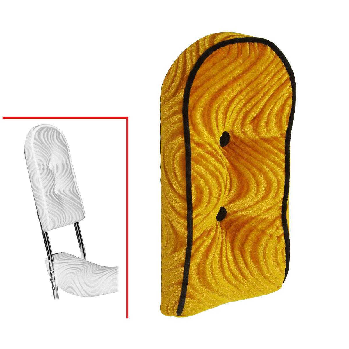 Sissy Bar Back Cushion Velour Gold.
