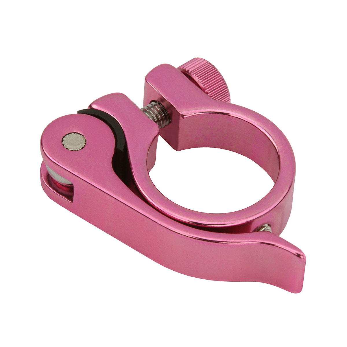 Alloy Seatpost Clamp Outer Diameter 28.6mm W/QR Pink.