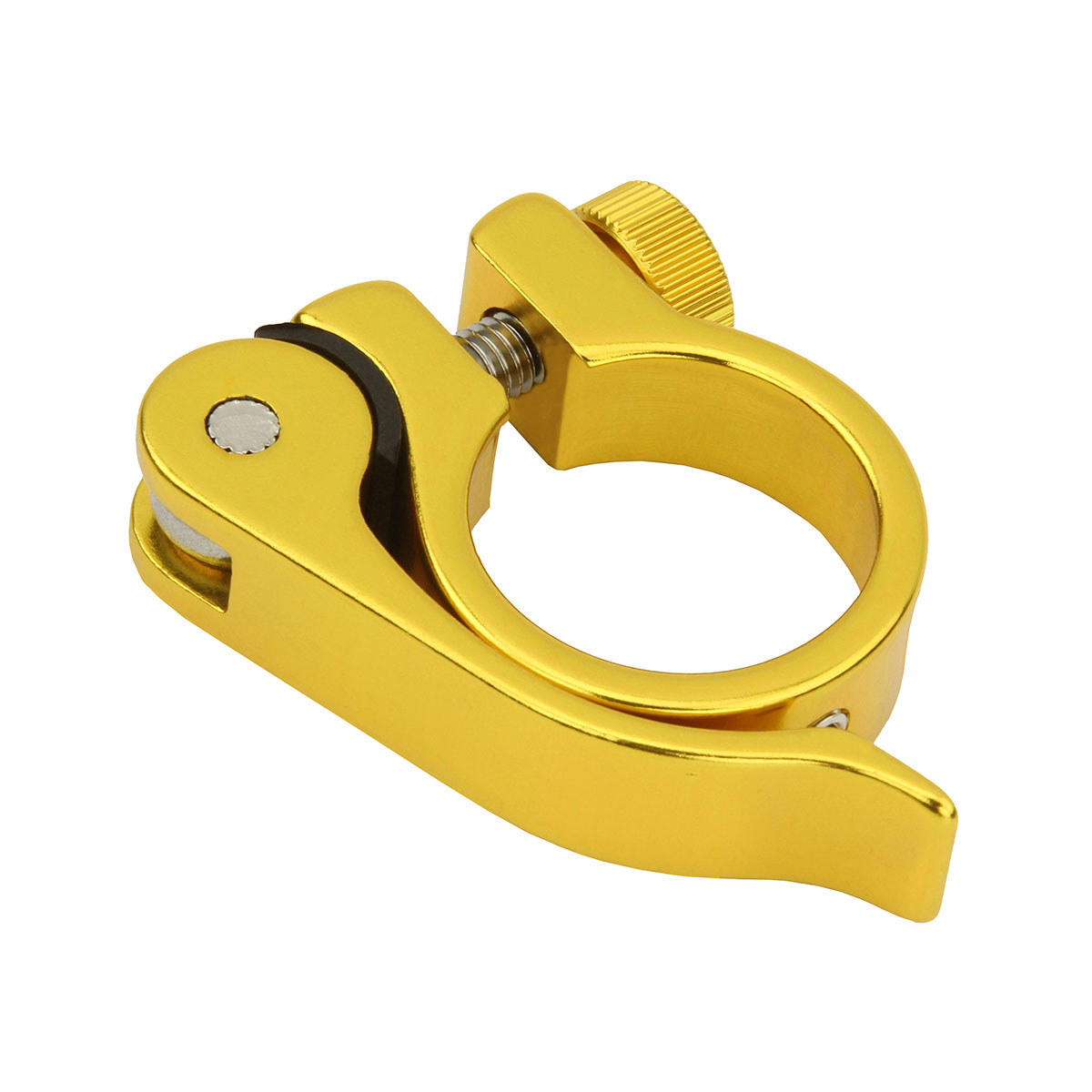 Alloy Seatpost Clamp Outer Diameter 28.6mm W/QR Yellow.