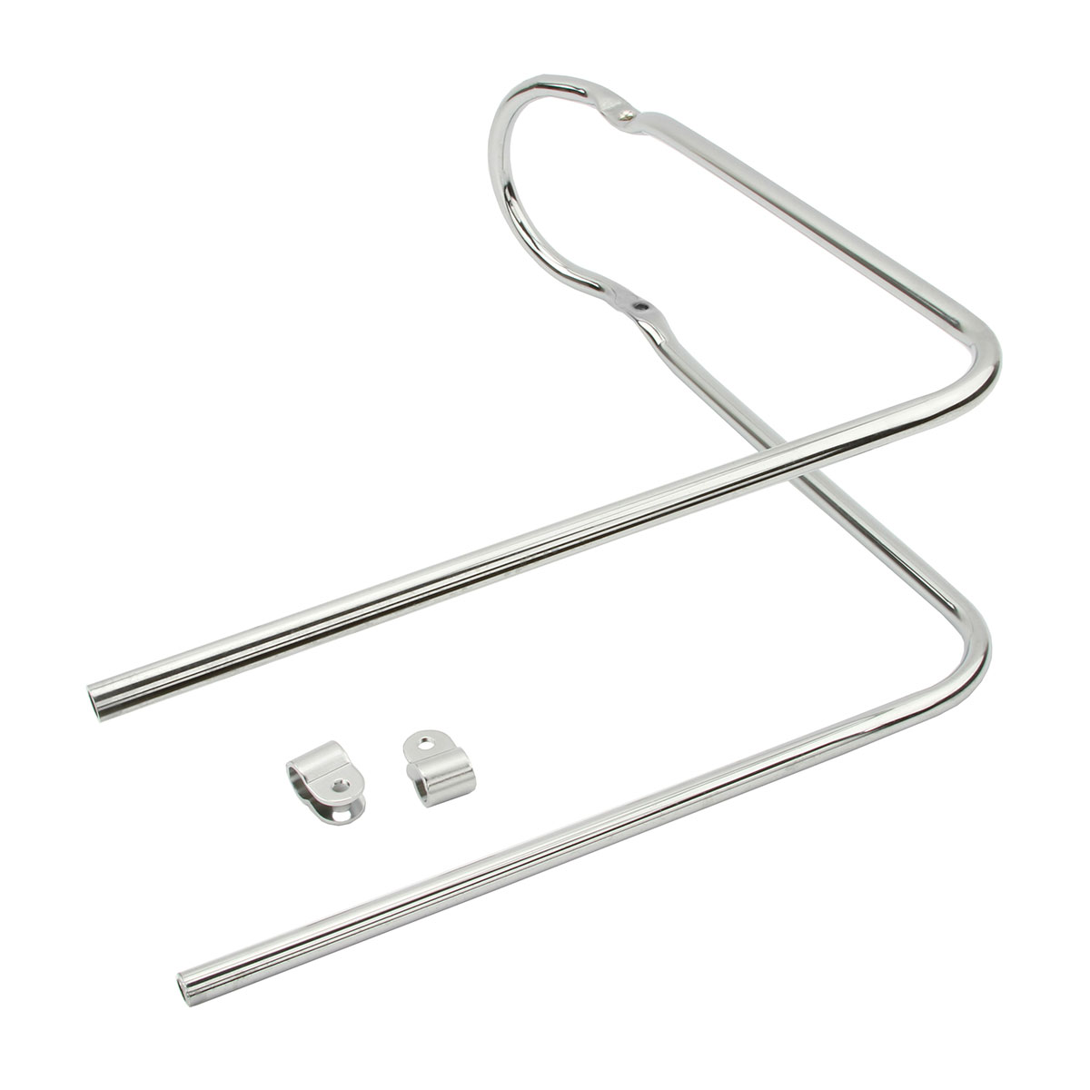 Schwinn style 16 Sissy Bar 90/Degrees Bent W/Clamps Chrome.