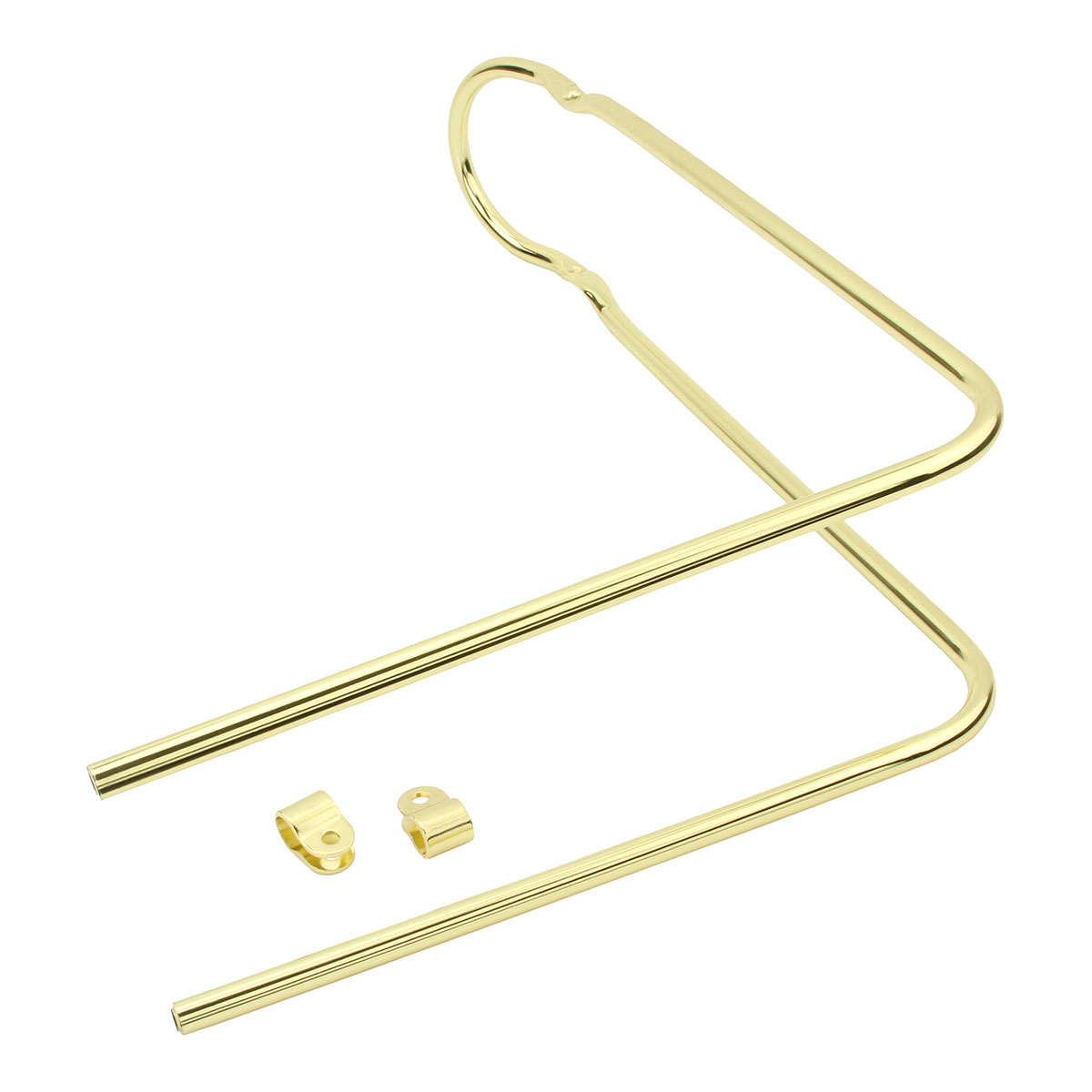 Schwinn style 20 Sissy Bar 90/Degrees Bent W/Clamps Gold.