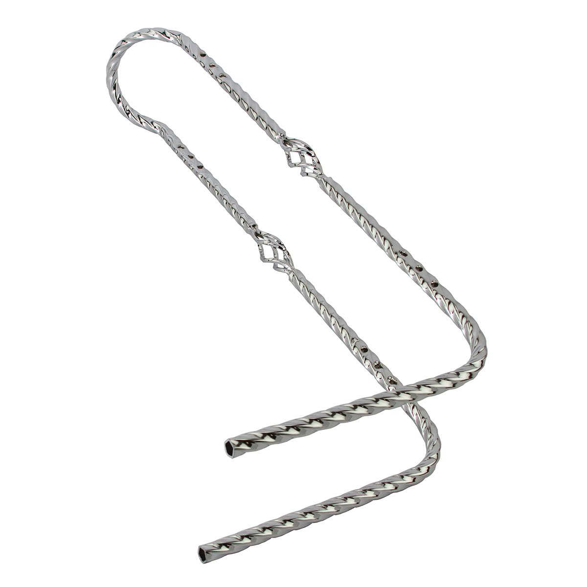 Twisted Square Cage Sissy Bar 90/Degrees Chrome.