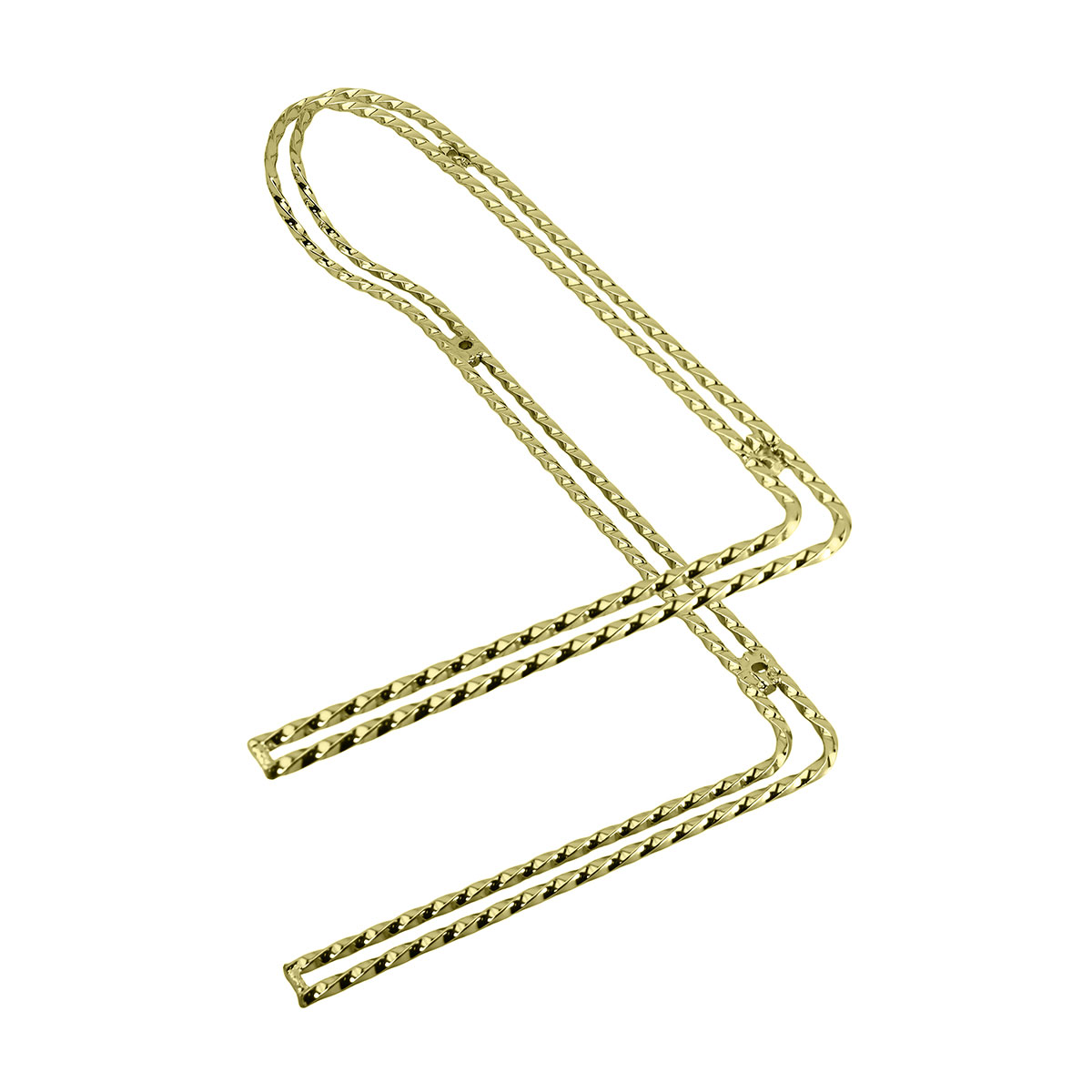 Double Twisted Square Sissy Bar 90/Degrees Gold.