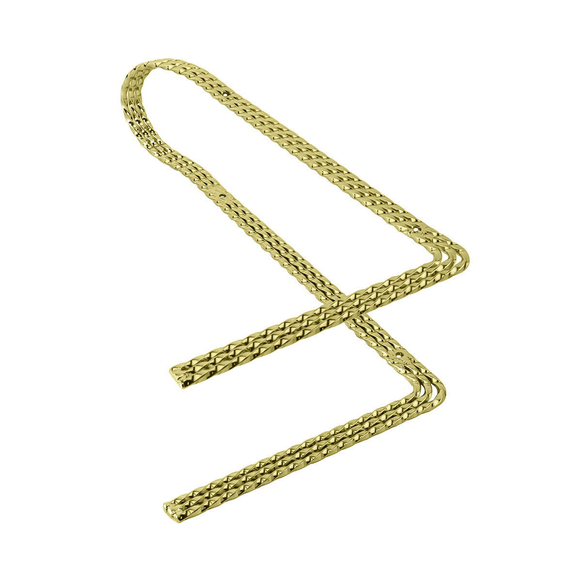 Triple Twisted Square Sissy Bar 90/Degrees Gold.