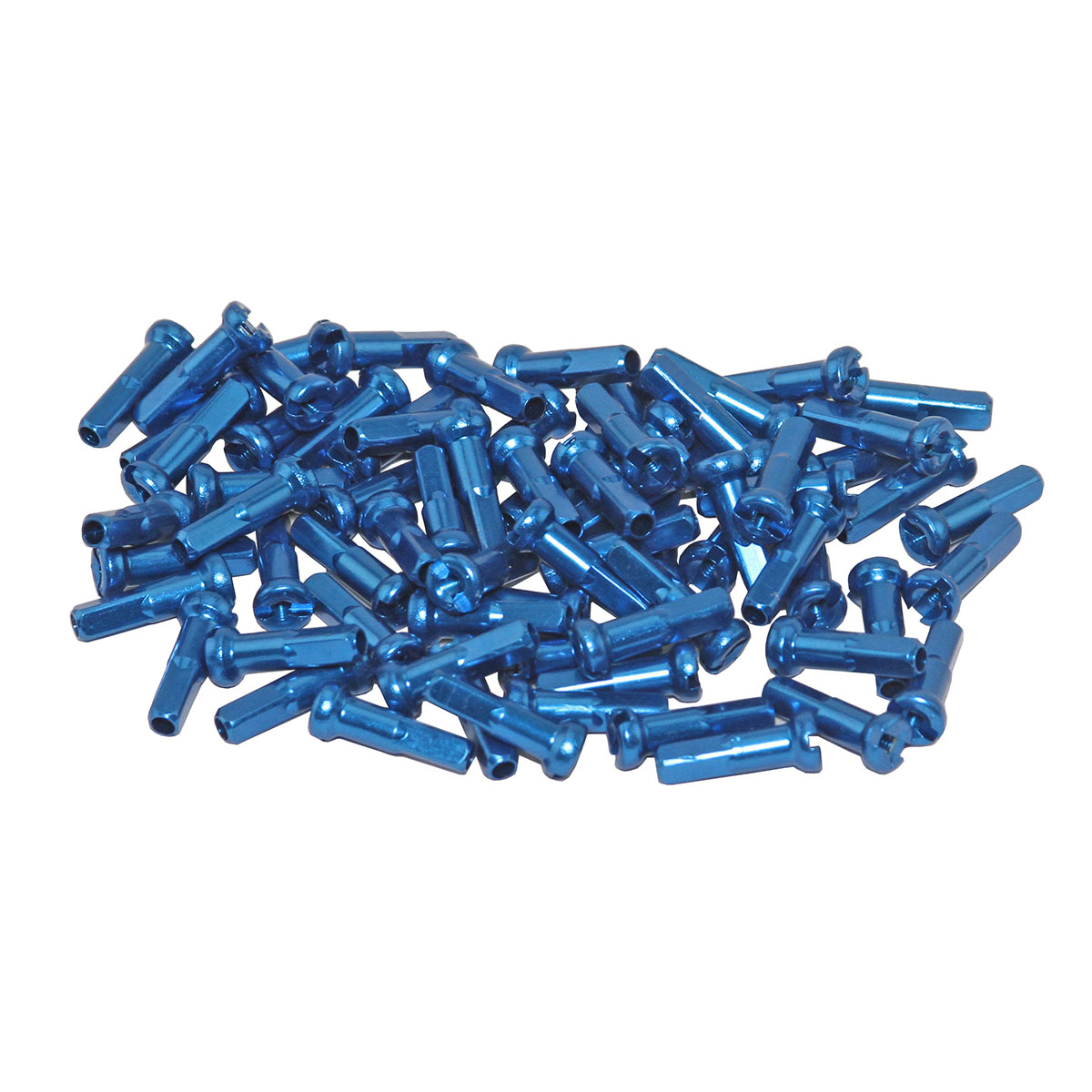 Alloy Spokes Nipples/16mm 14g Blue Pack of 72.