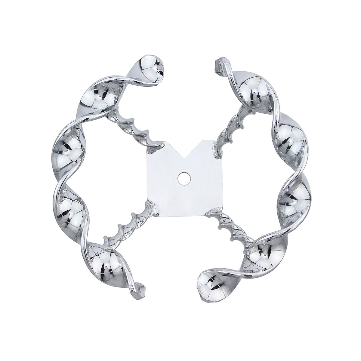 Half Flat Twisted Straight Steering Wheel Chrome.