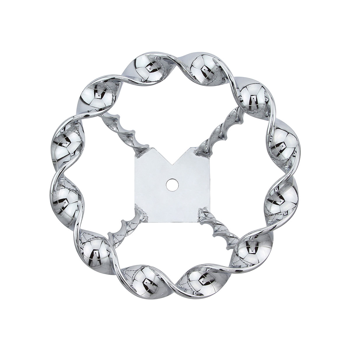 Full Flat Twisted Straight Steering Wheel Chrome.