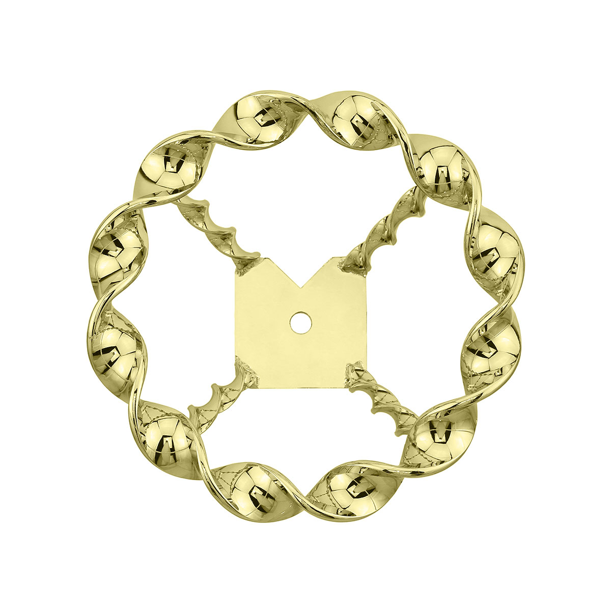 Full Flat Twisted Straight Steering Wheel Gold.