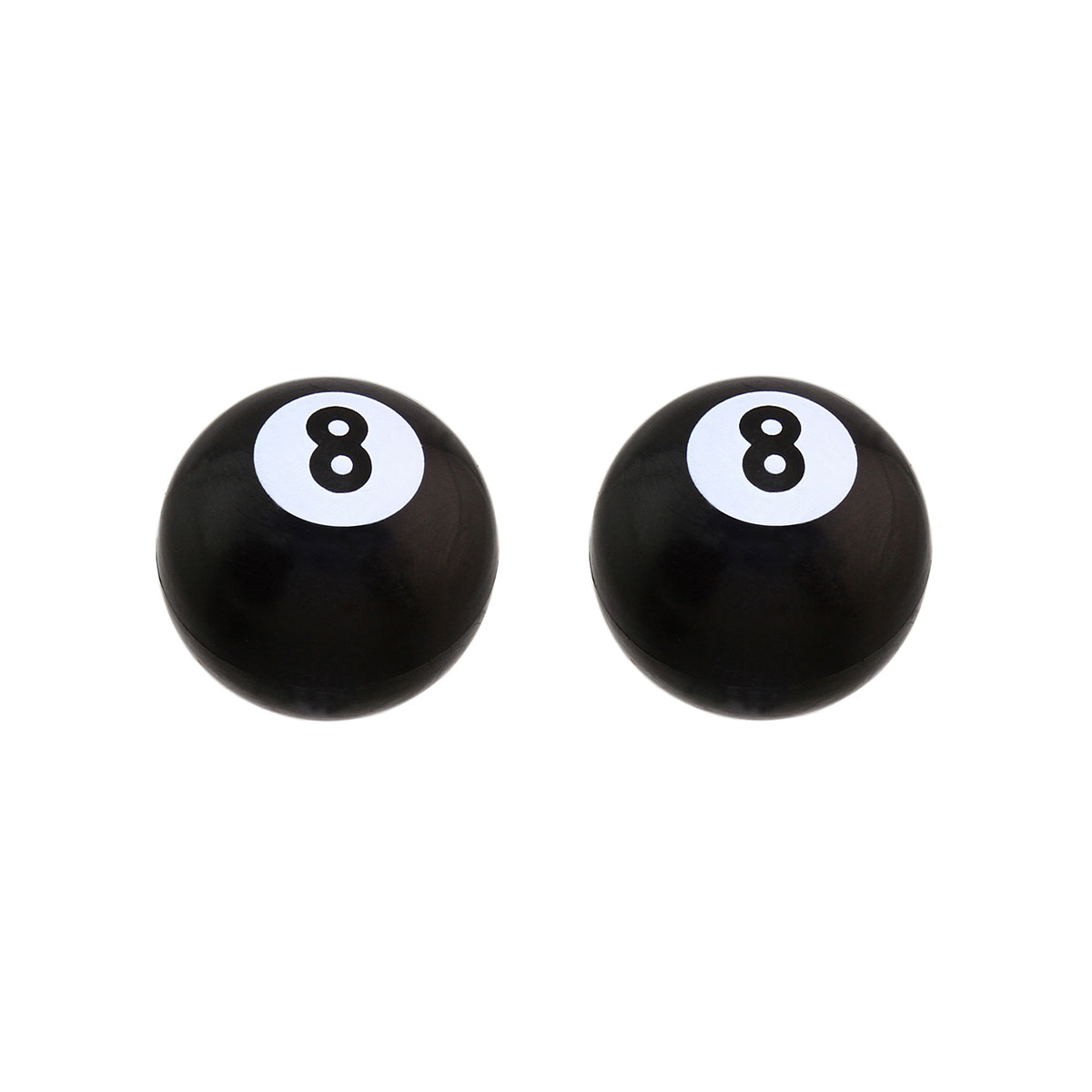 Lucky Eight Valve Caps Black Schrader Valve.