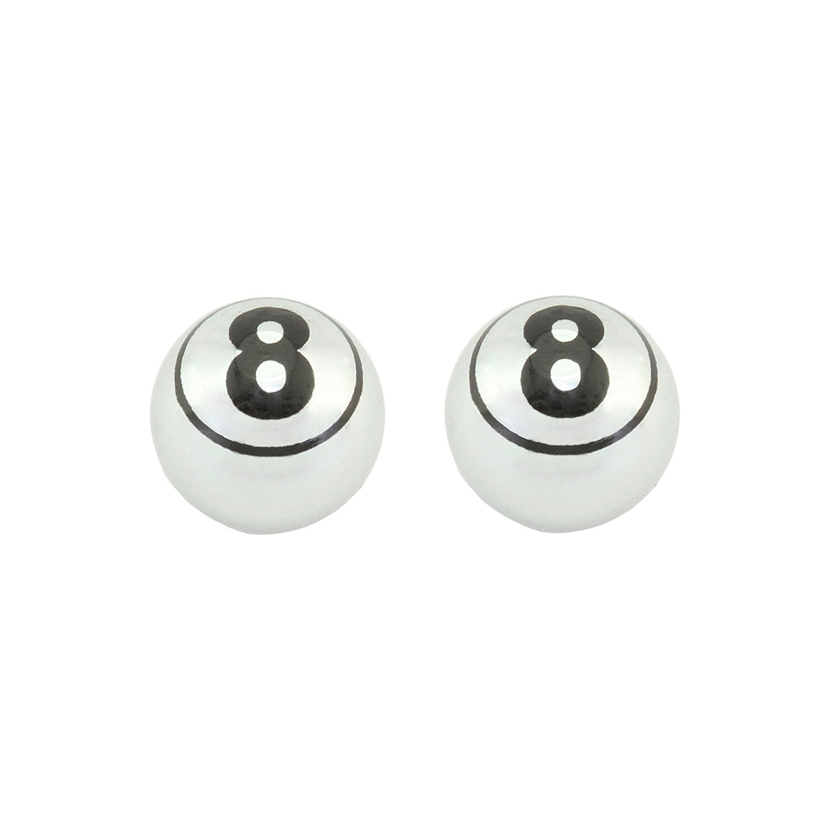 Lucky Eight Mini Valve Caps Chrome Schrader Valve.