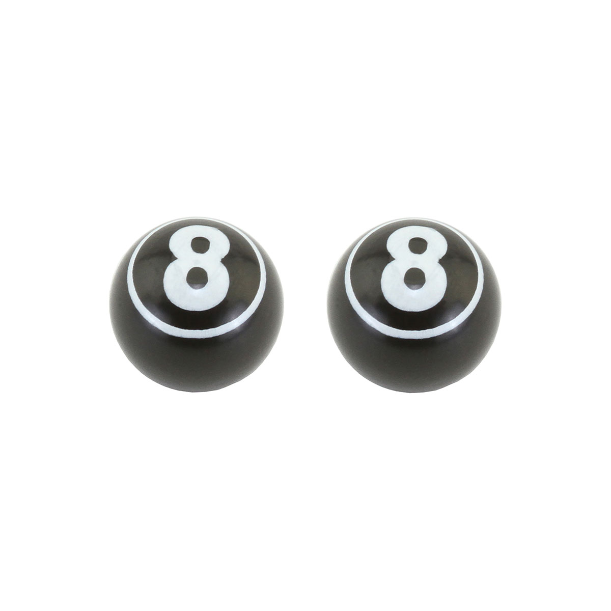 Lucky Eight Mini Valve Caps Black Schrader Valve.