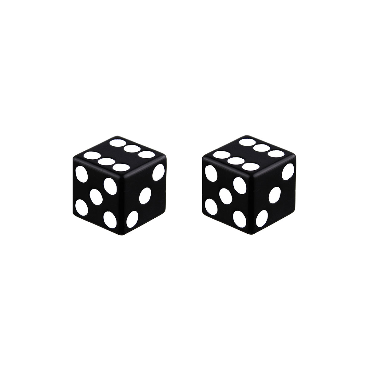 Mini Dice Valve Caps Black Schrader Valve.