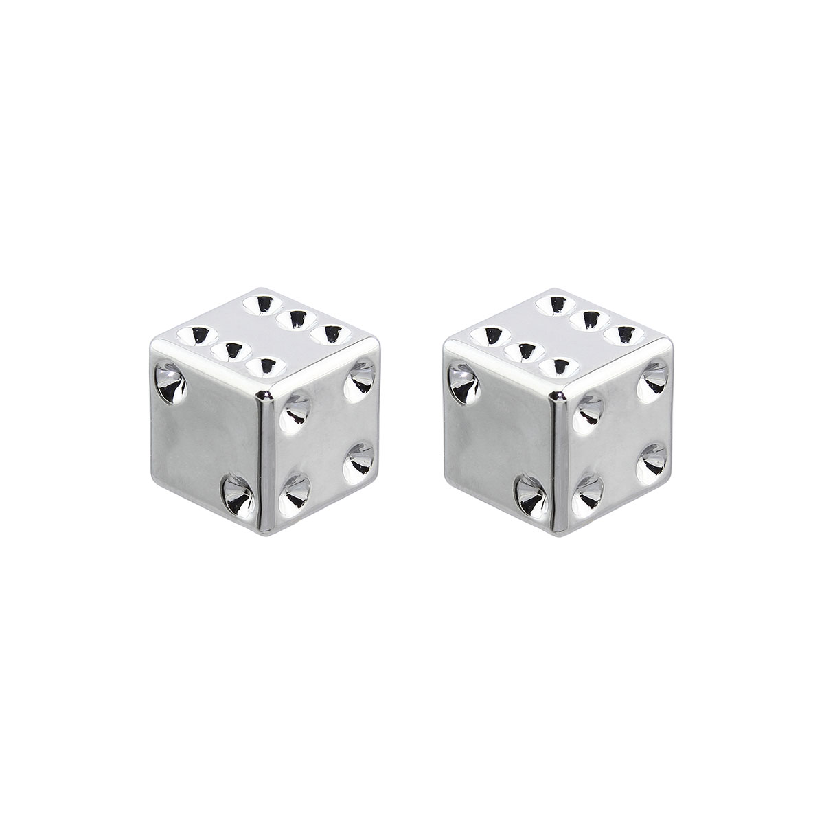 Dice Valve Caps Chrome Schrader Valve.