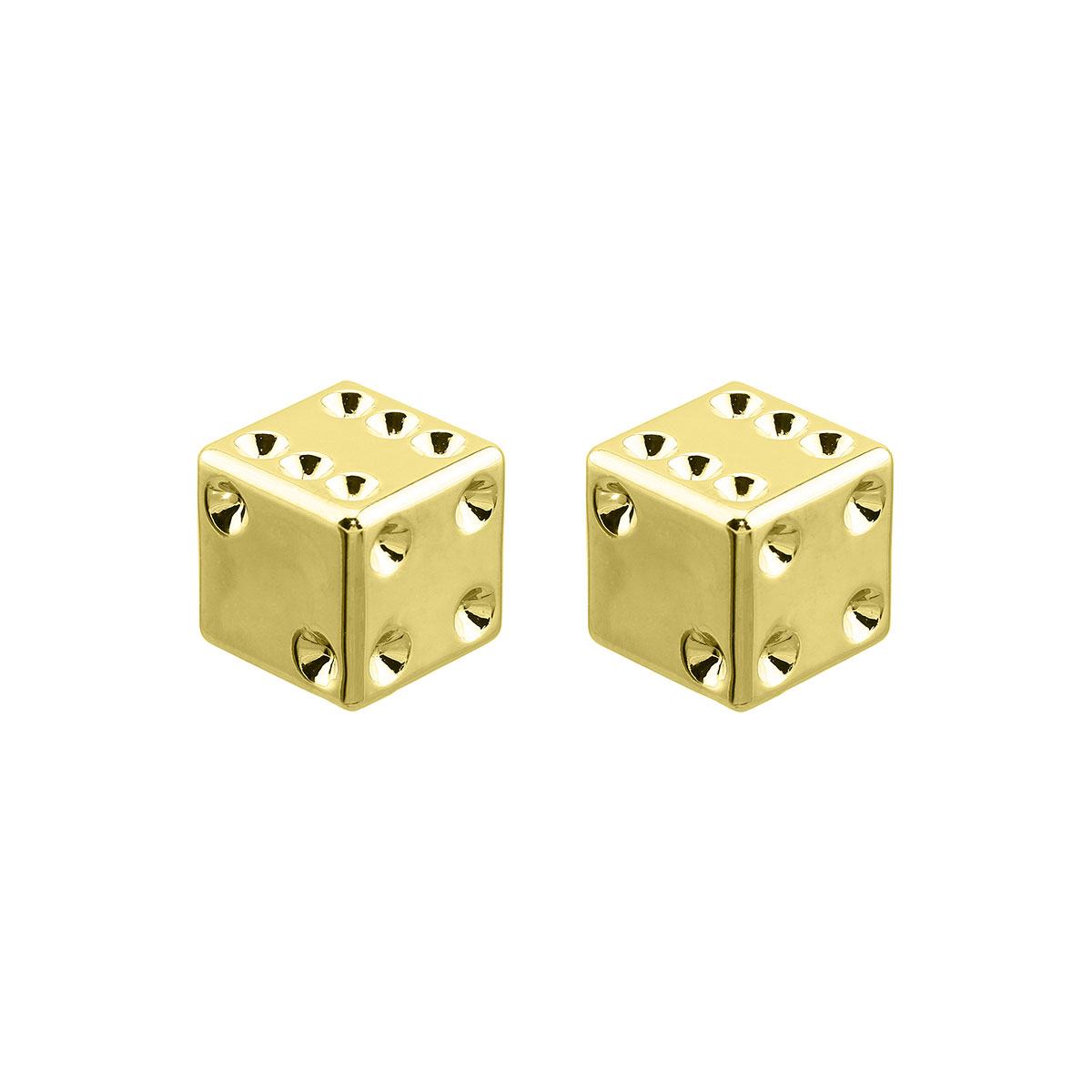 Dice Valve Caps Gold Schrader Valve.