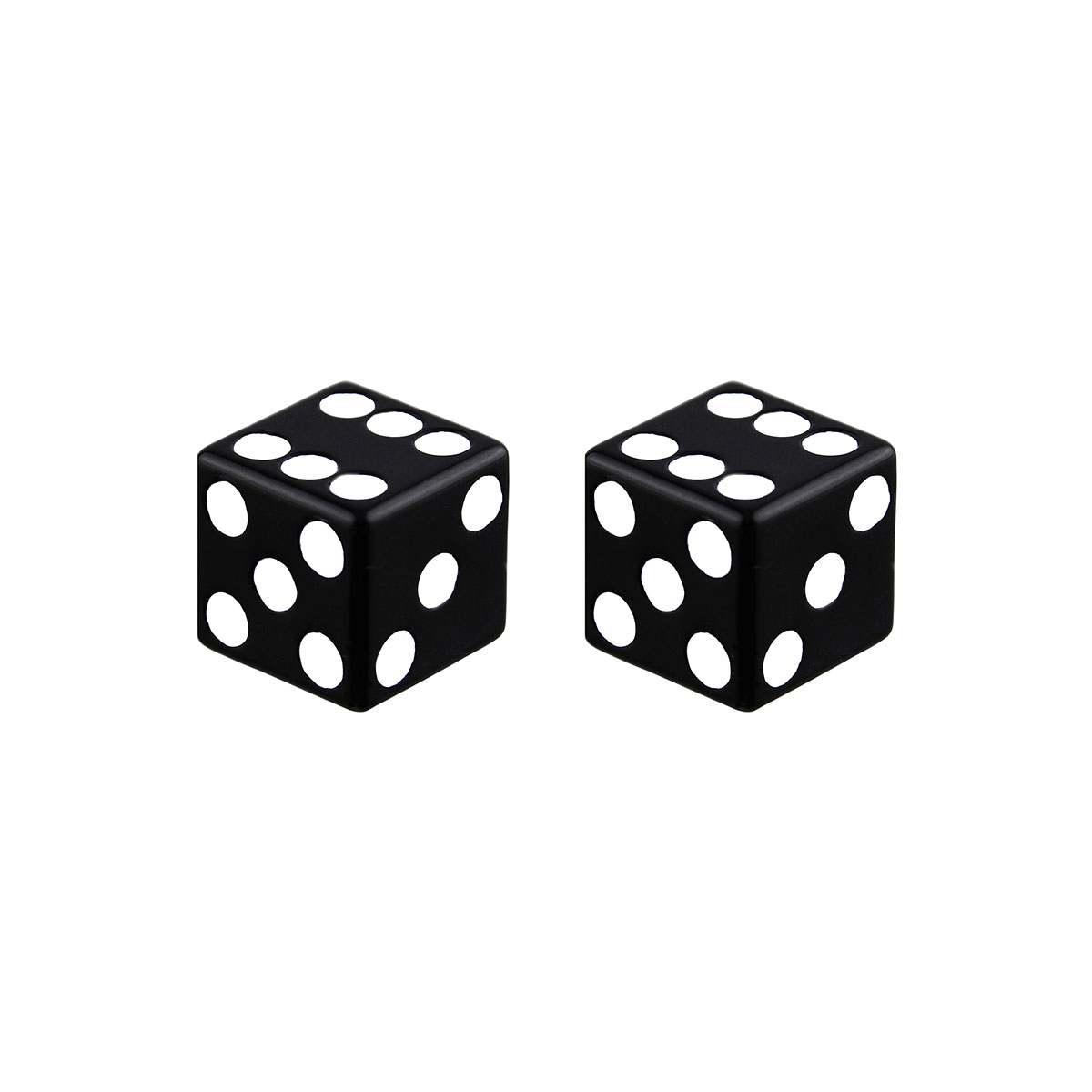 Dice Valve Caps Black Schrader Valve.