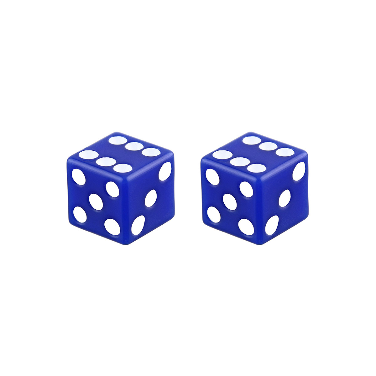 Dice Valve Caps Blue Schrader Valve.