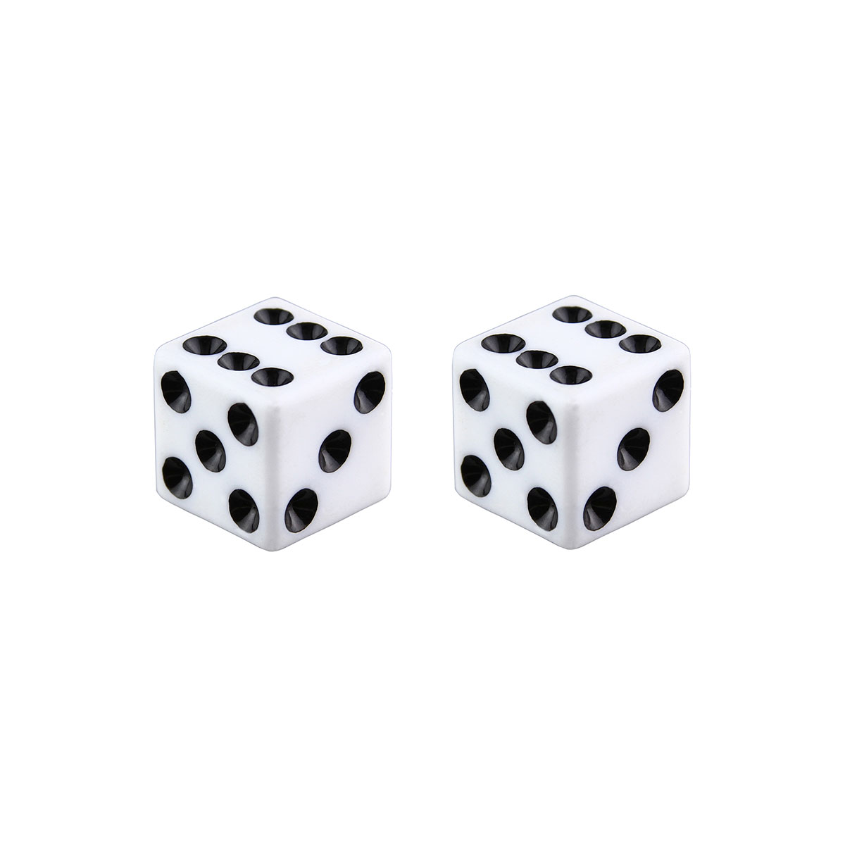 Dice Valve Caps White Schrader Valve.