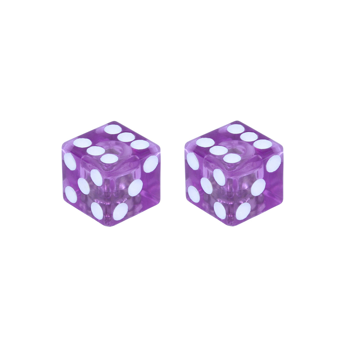 Dice Valve Caps Clear Purple Schrader Valve.
