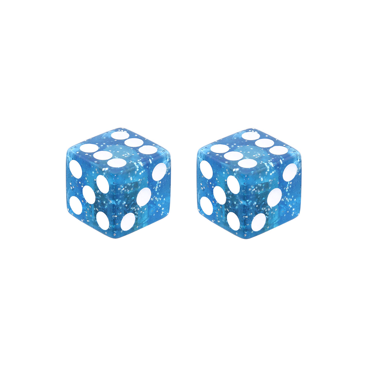Dice Valve Caps Blue Glit Schrader Valve.