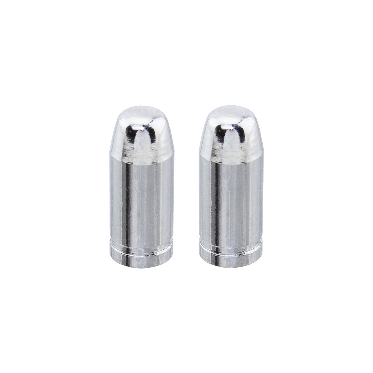 Bullet Tip Valve Caps Chrome Schrader Valve.