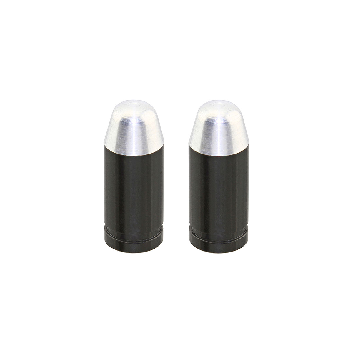 Bullet Tip Valve Caps Black Schrader Valve.