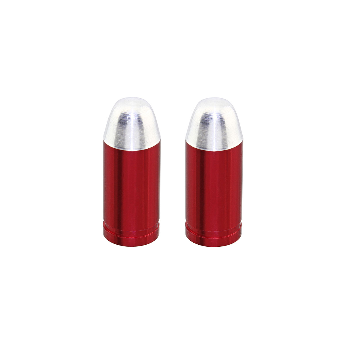 Bullet Tip Valve Caps Red Schrader Valve.