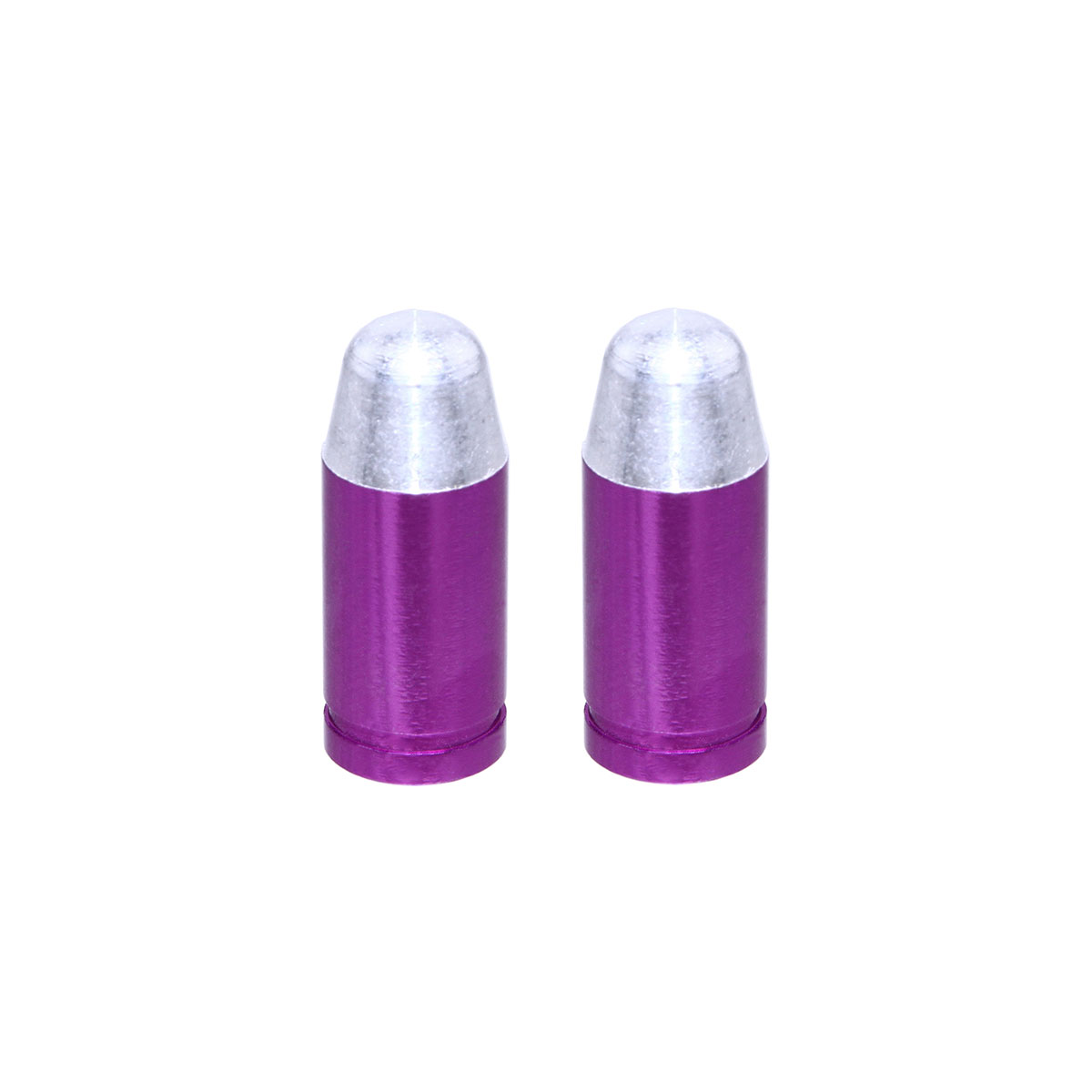 Bullet Tip Valve Caps Purple Schrader Valve.