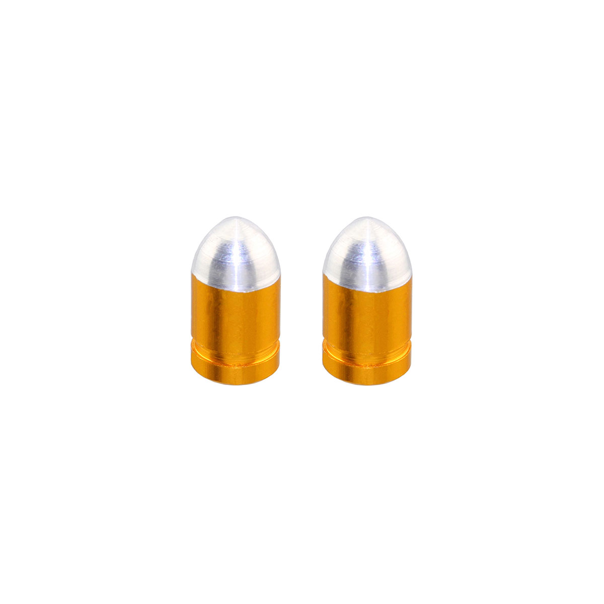 Bullet Valve Caps Gold Presta Valve.