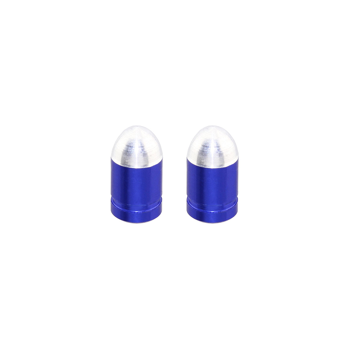 Bullet Valve Caps Blue Presta Valve.