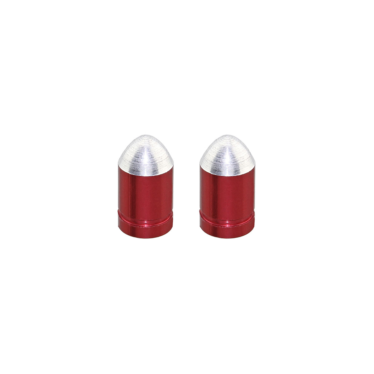 Bullet Valve Caps Red Presta Valve.