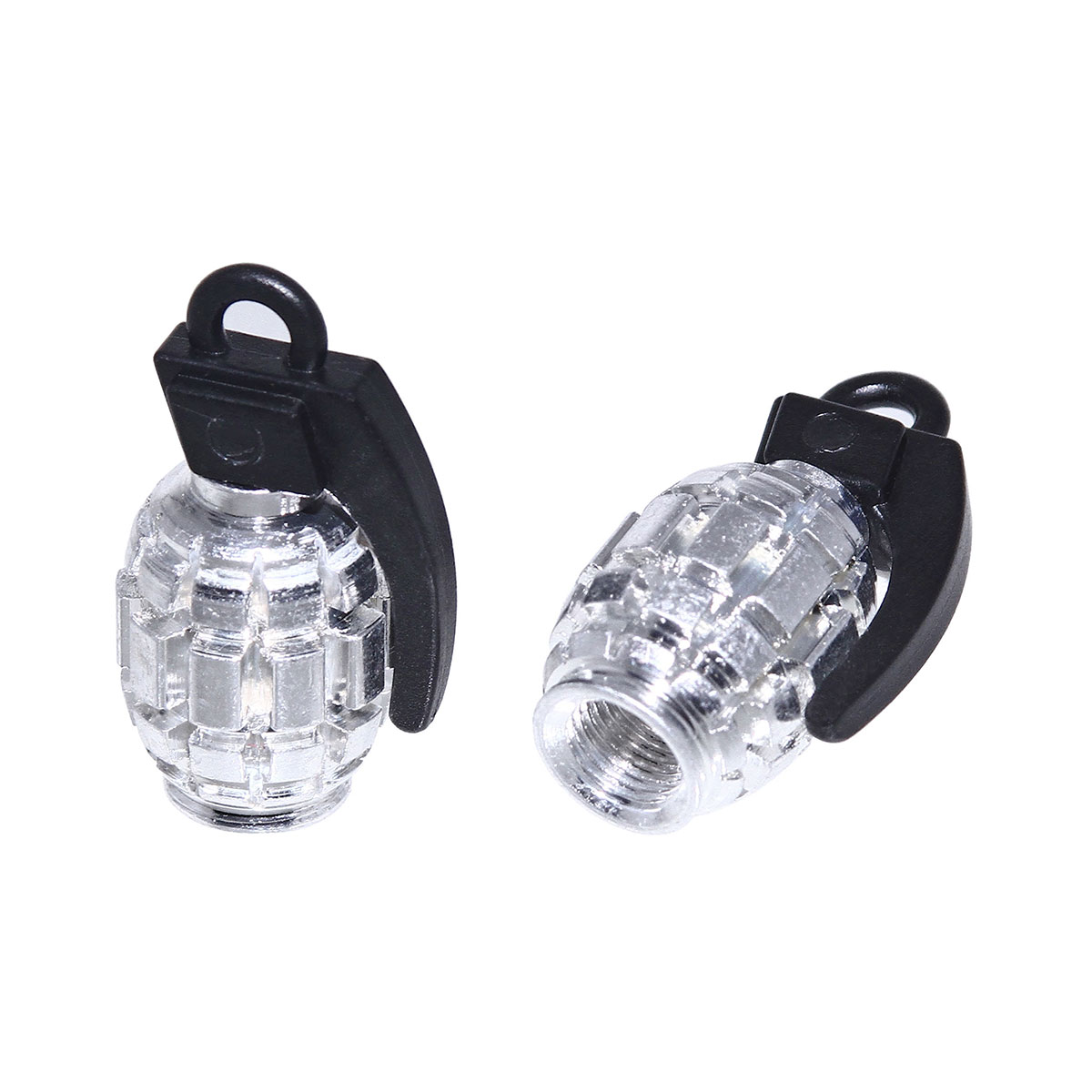 Grenade Valve Caps Chrome Schrader Valve.