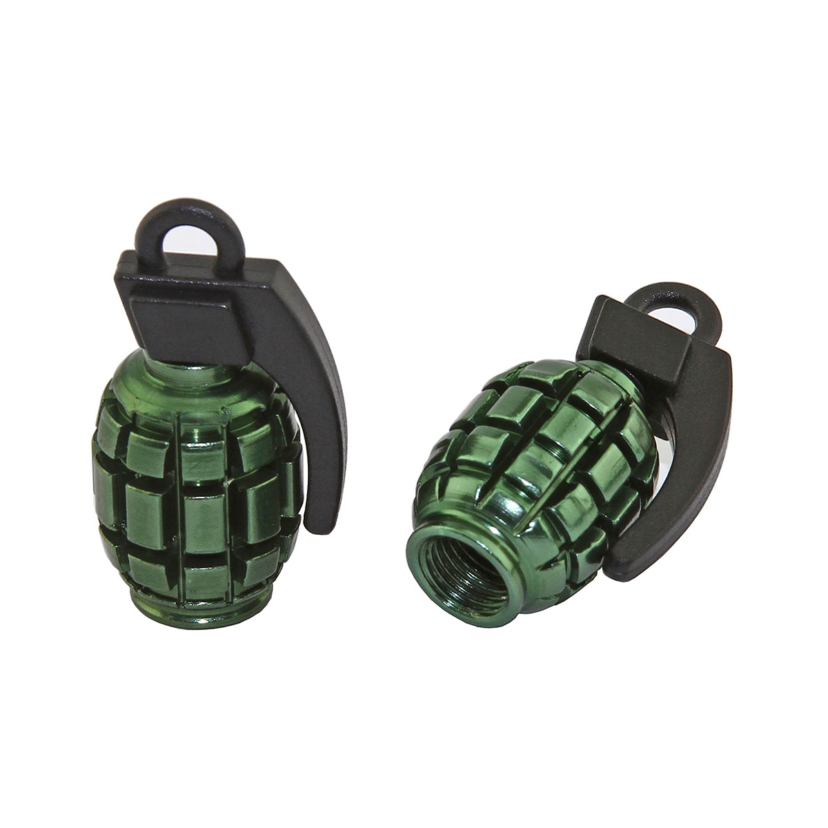 Grenade Valve Caps Green Schrader Valve.