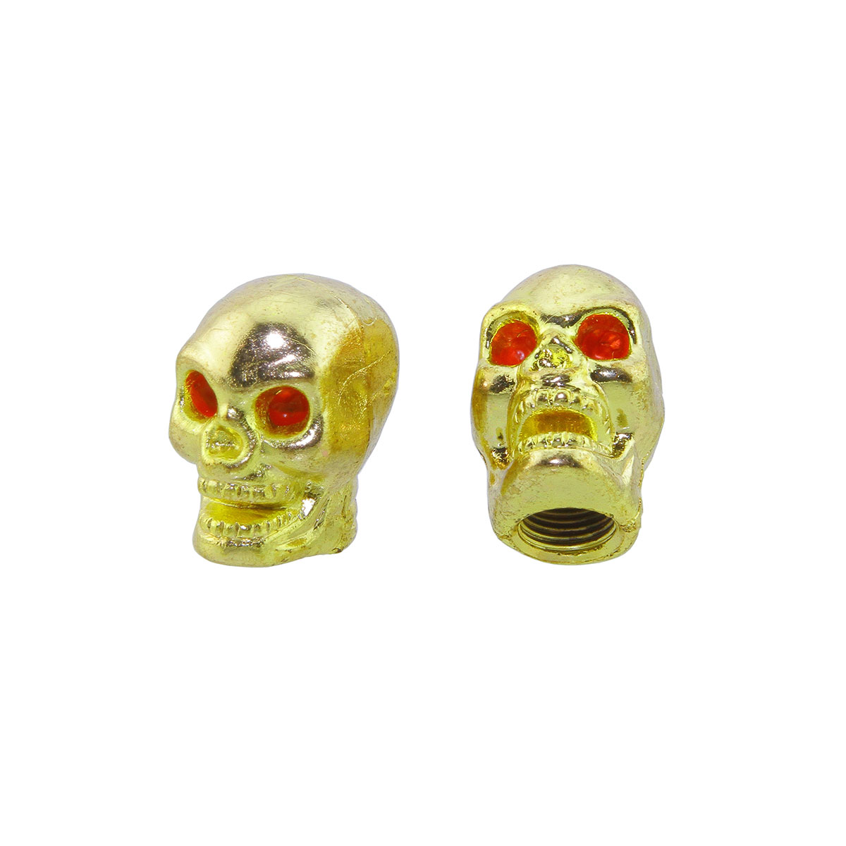 Valve Caps Skull Gold Schrader Valve.