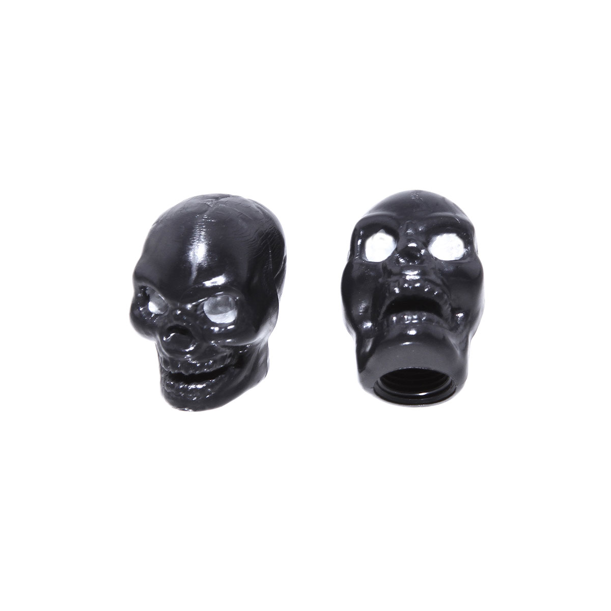 Valve Caps Skull Black Schrader Valve.