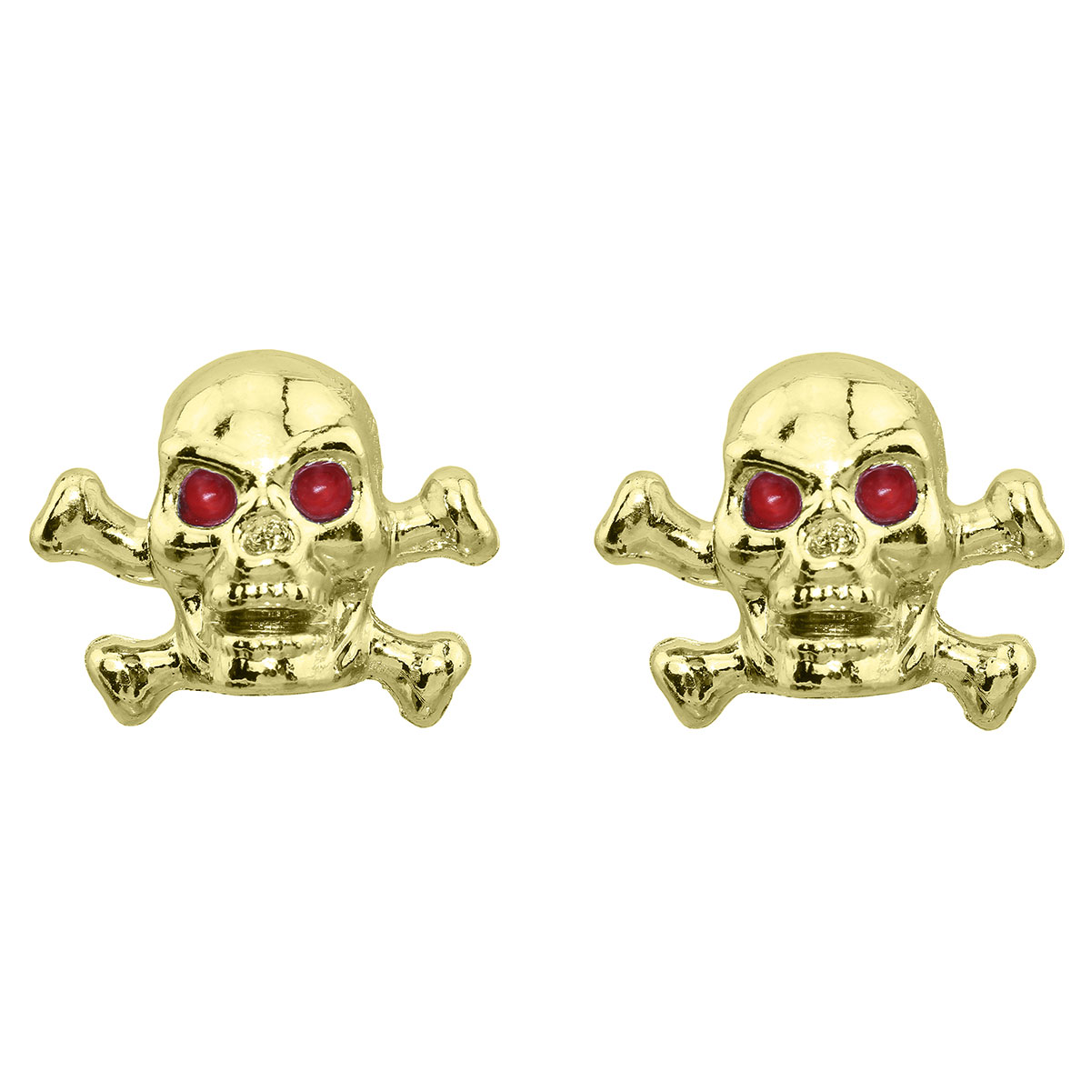 Valve Caps Skull W Bones Gold Schrader Valve.