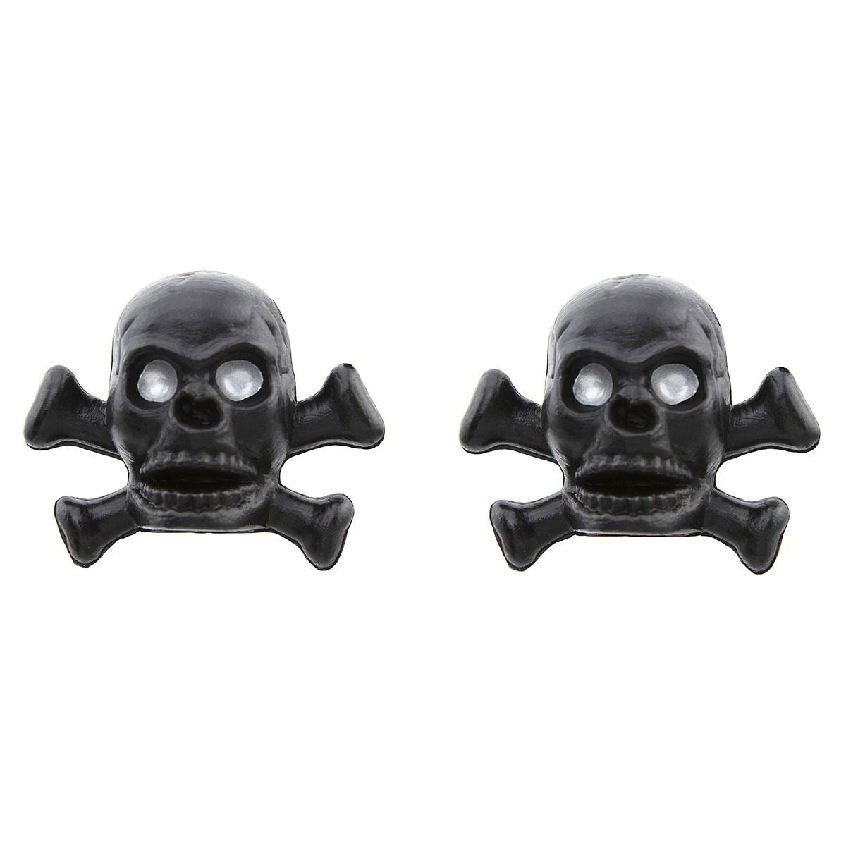 Valve Caps Skull W Bones Black Schrader Valve.